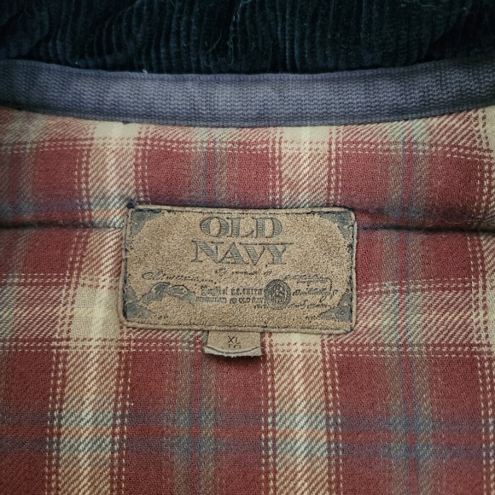 OLD NAVY Men's‎ Vintage Snap Button Insulated Vest XL Grey Brown Fall Warm Cozy - Picture 3 of 9